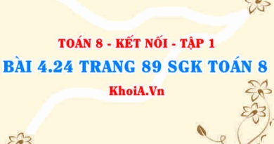 Bài 4.24 trang 89 SGK Toán 8 tập 1 Kết nối tri thức